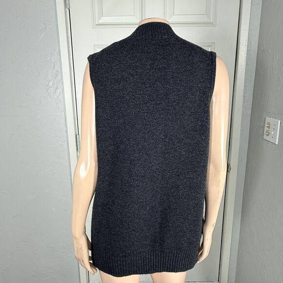 M. Patmos Women's Sweater Small Wool Sleeveless Knit Top Cashmere v neck Q3-2 - Picture 3 of 5